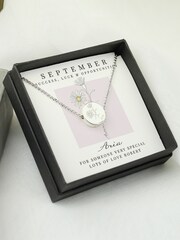 Personalised September Birth Flower Necklace and Box by PMC - Image 4 of 4