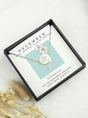 Personalised December Birth Flower Necklace and Box by PMC - Image 2 of 4