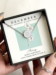 Personalised December Birth Flower Necklace and Box by PMC - Image 4 of 4