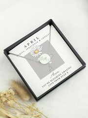 Personalised April Birth Flower Necklace and Box by PMC - Image 2 of 4