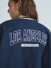 Navy Blue Varsity Lounge Jacket - Image 6 of 10