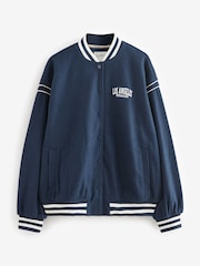 Navy Blue Varsity Lounge Jacket - Image 7 of 10