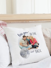 Personalised Moon and Back Photo Upload Cushion by PMC - Image 1 of 3