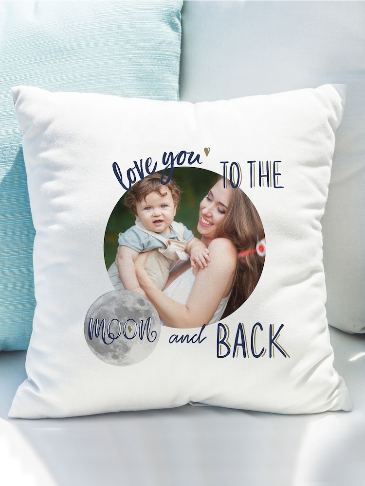 Personalised Moon and Back Photo Upload Cushion by PMC - Image 3 of 3