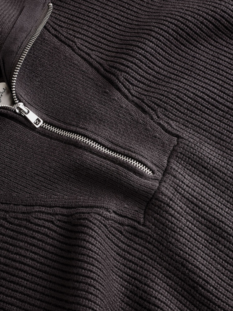 Chocolate Brown Half Zip Knit Jumper - Image 7 of 7