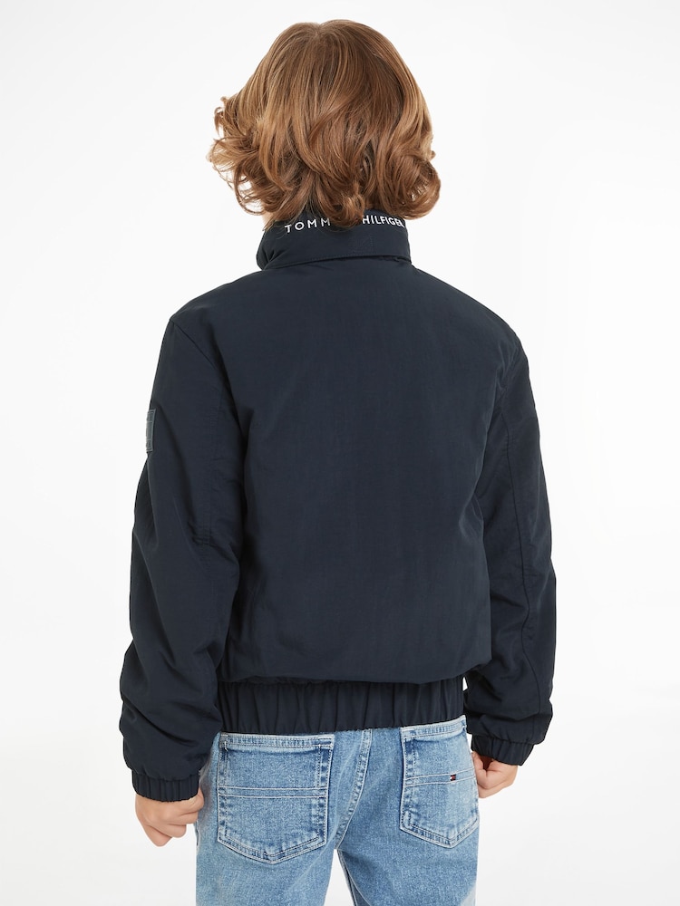 Tommy Hilfiger Blue Essential Padded Bomber Jacket - Image 2 of 6 Tommy Hilfiger Blue Essential Padded Bomber Jacket - Image 2 of 6