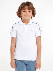 Tommy Hilfiger White Regular Fit Monotype 100% Cotton Polo Shirt - Image 1 of 6