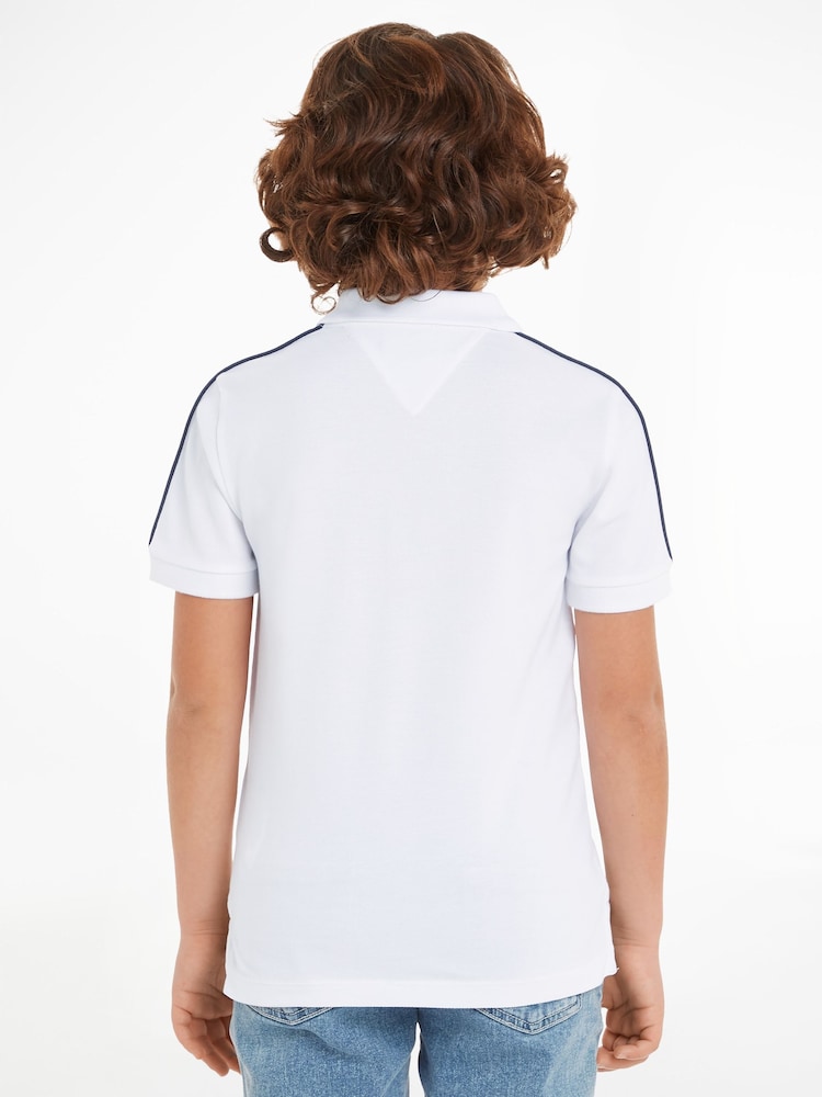 Tommy Hilfiger White Regular Fit Monotype 100% Cotton Polo Shirt - Image 2 of 6