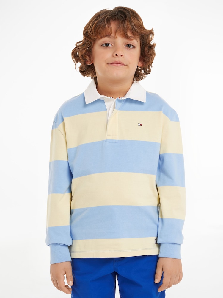 Tommy Hilfiger Yellow Colourblock Polo Sweatshirt - Image 1 of 6