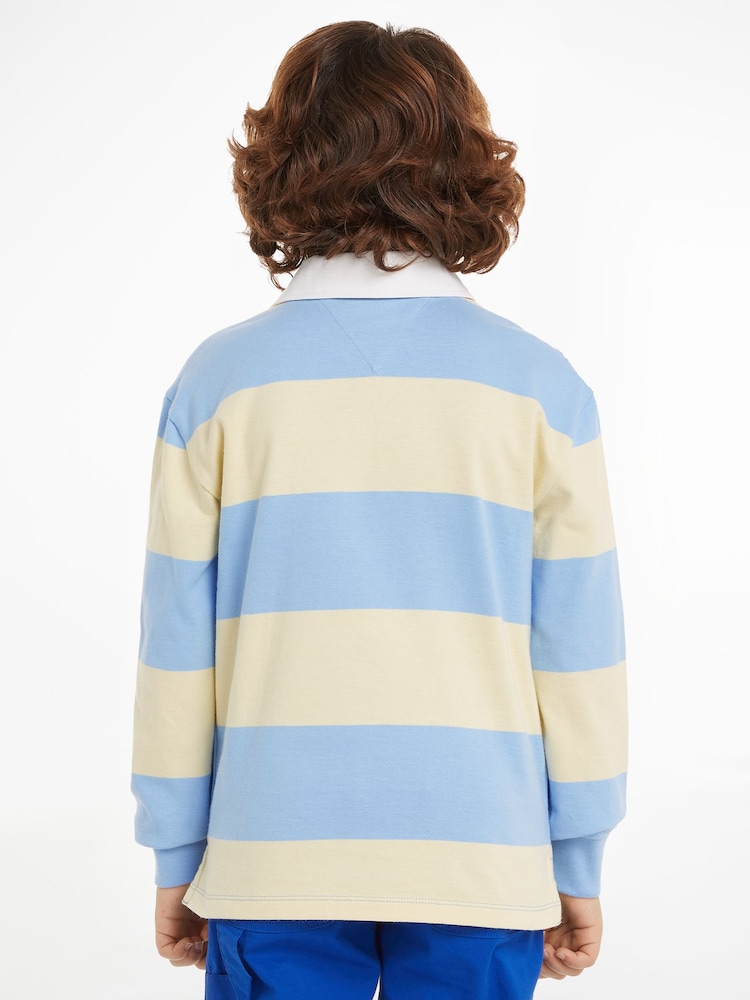 Tommy Hilfiger Yellow Colourblock Polo Sweatshirt - Image 2 of 6 Tommy Hilfiger Yellow Colourblock Polo Sweatshirt - Image 2 of 6
