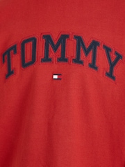Tommy Hilfiger Red Varsity Embroidered 100% Cotton T-Shirt - Image 6 of 6