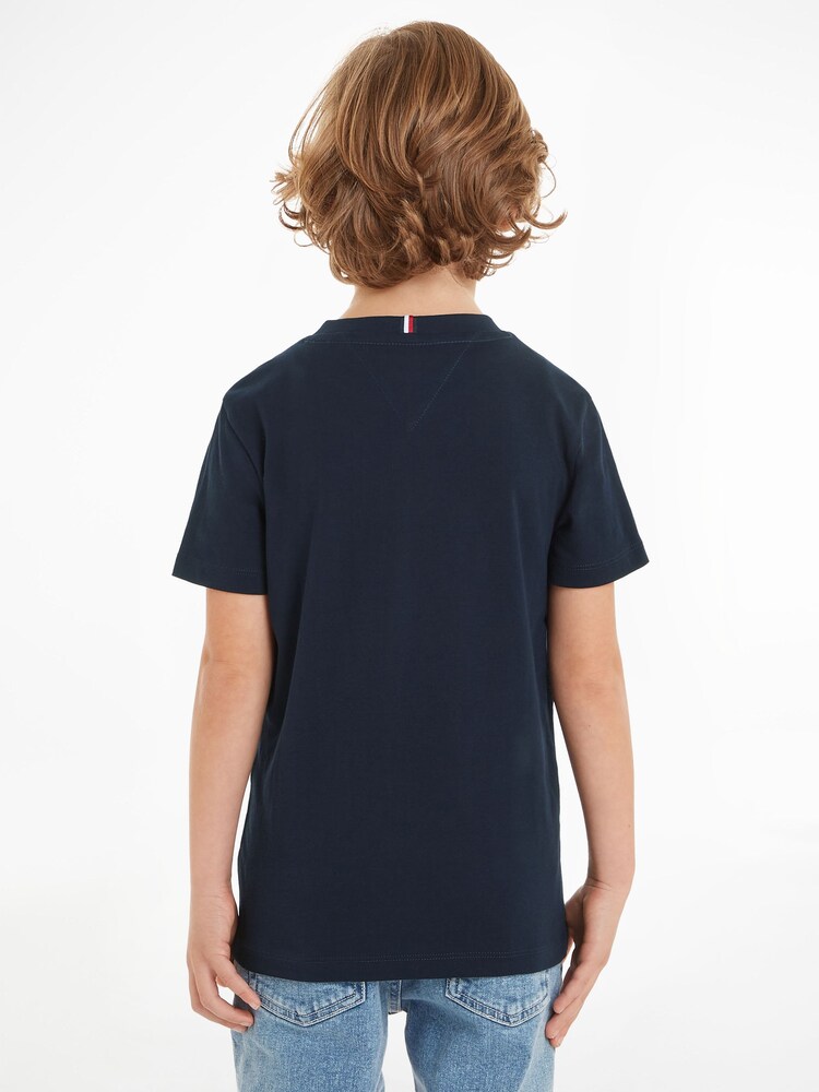 Tommy Hilfiger Blue Regular Fit Icon Print 100% Cotton T-Shirt - Image 2 of 6