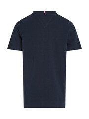 Tommy Hilfiger Blue Regular Fit Icon Print 100% Cotton T-Shirt - Image 5 of 6