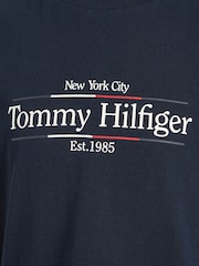 Tommy Hilfiger Blue Regular Fit Icon Print 100% Cotton T-Shirt - Image 6 of 6
