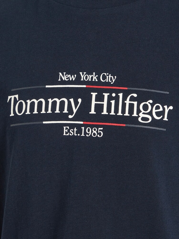 Tommy Hilfiger Blue Regular Fit Icon Print 100% Cotton T-Shirt - Image 6 of 6