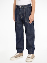 Tommy Hilfiger Black Skater Rinse Washed Cargo 100% Cotton Jeans - Image 1 of 6