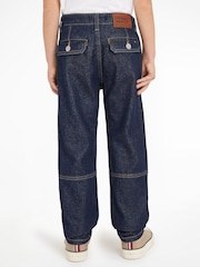 Tommy Hilfiger Black Skater Rinse Washed Cargo 100% Cotton Jeans - Image 2 of 6