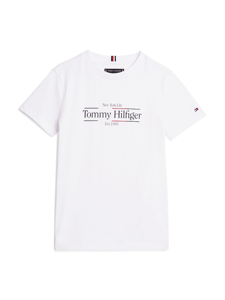 Tommy Hilfiger White Regular Fit Icon Print 100% Cotton T-Shirt - Image 4 of 4