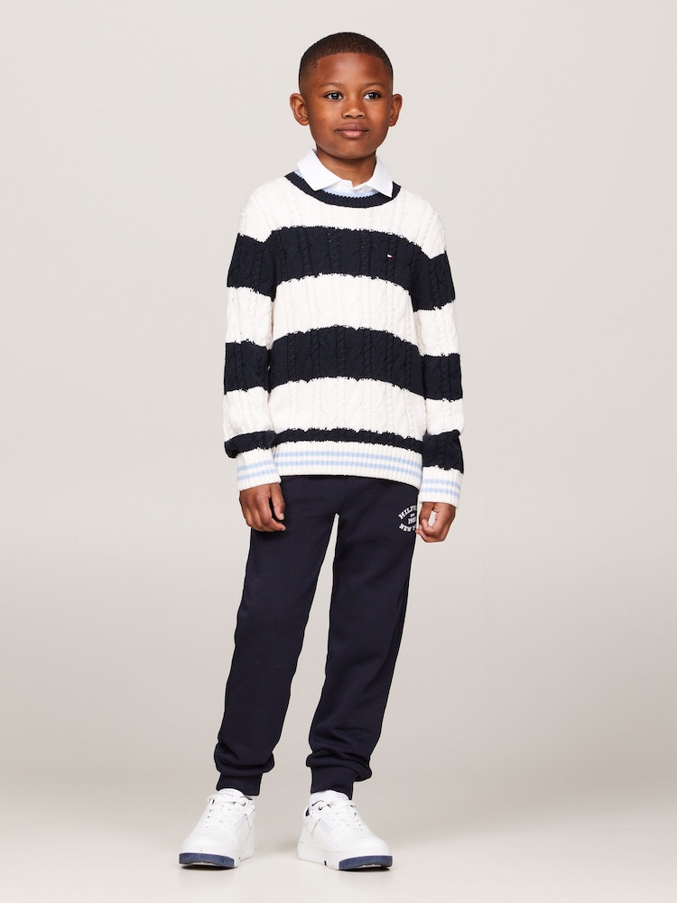 Tommy Hilfiger White Colourblock Regular Fit Sweater - Image 1 of 5