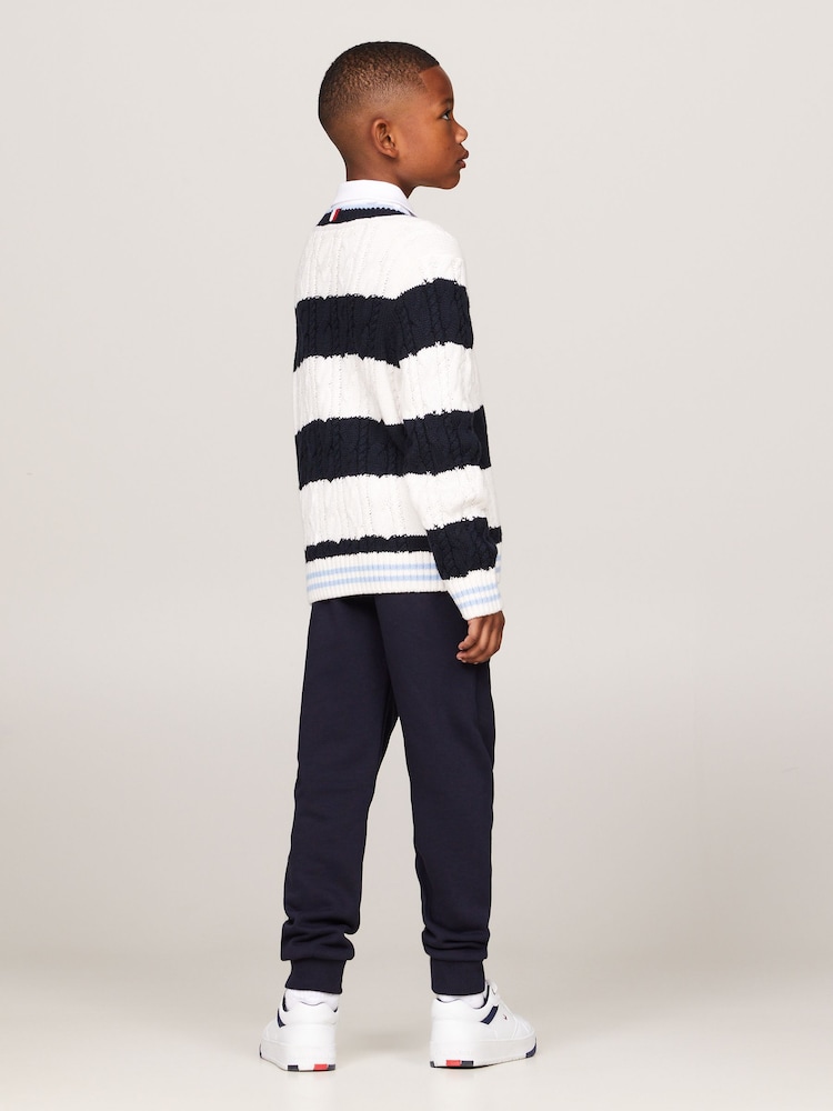 Tommy Hilfiger White Colourblock Regular Fit Sweater - Image 2 of 5