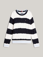 Tommy Hilfiger White Colourblock Regular Fit Sweater - Image 4 of 5