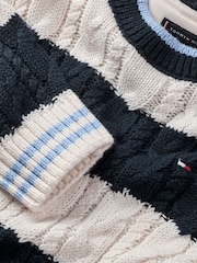 Tommy Hilfiger White Colourblock Regular Fit Sweater - Image 5 of 5