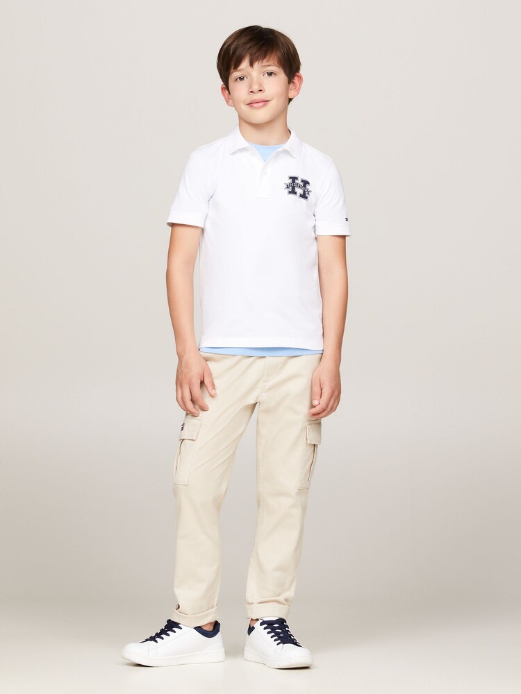 Tommy Hilfiger White Regular Fit Short Sleeved 100% Cotton Polo Shirt - Image 1 of 5 Tommy Hilfiger White Regular Fit Short Sleeved 100% Cotton Polo Shirt - Image 1 of 5