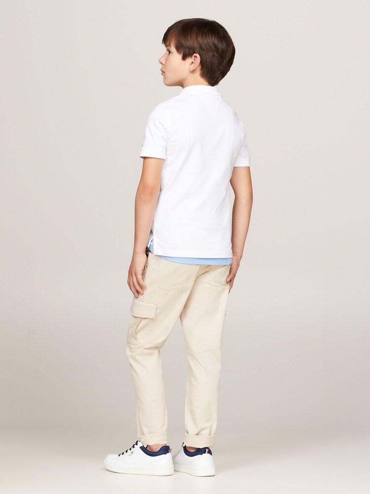 Tommy Hilfiger White Regular Fit Short Sleeved 100% Cotton Polo Shirt - Image 2 of 5 Tommy Hilfiger White Regular Fit Short Sleeved 100% Cotton Polo Shirt - Image 2 of 5