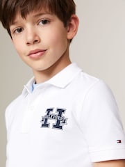 Tommy Hilfiger White Regular Fit Short Sleeved 100% Cotton Polo Shirt - Image 3 of 5