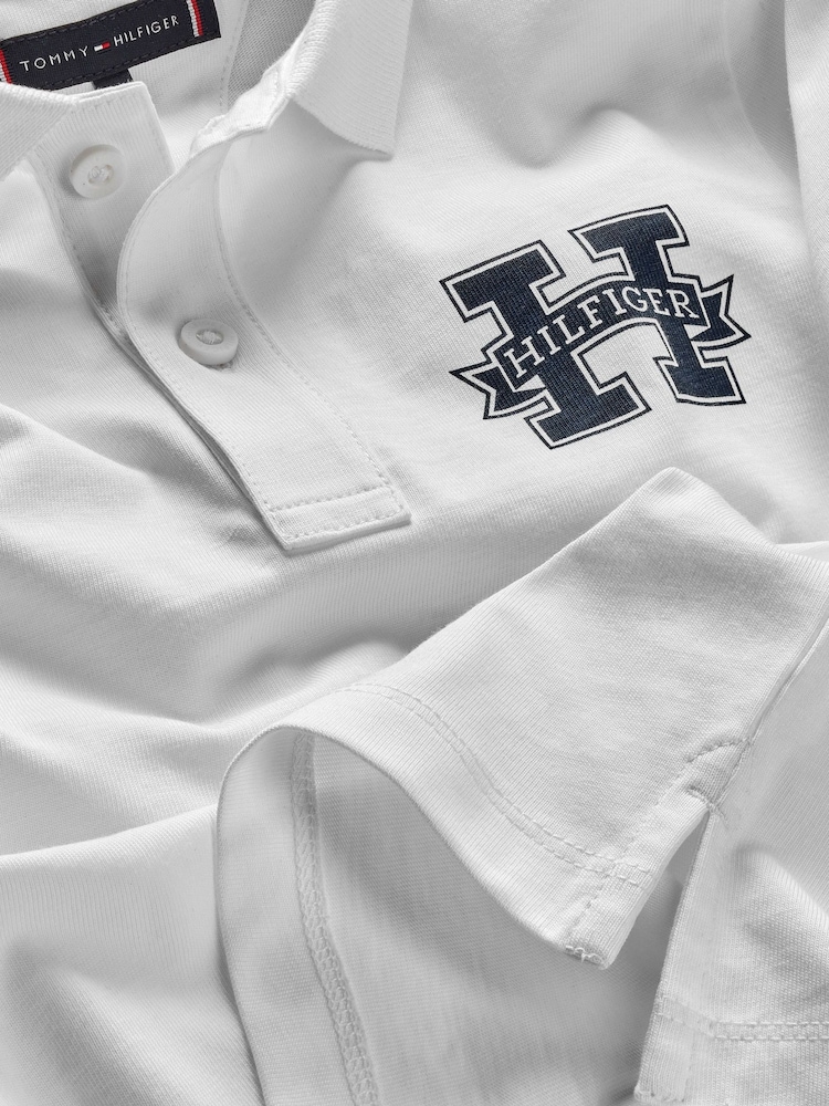 Tommy Hilfiger White Regular Fit Short Sleeved 100% Cotton Polo Shirt - Image 5 of 5
