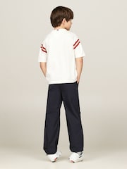 Tommy Hilfiger White Monotype Embroidered 100% Cotton T-Shirt - Image 2 of 5