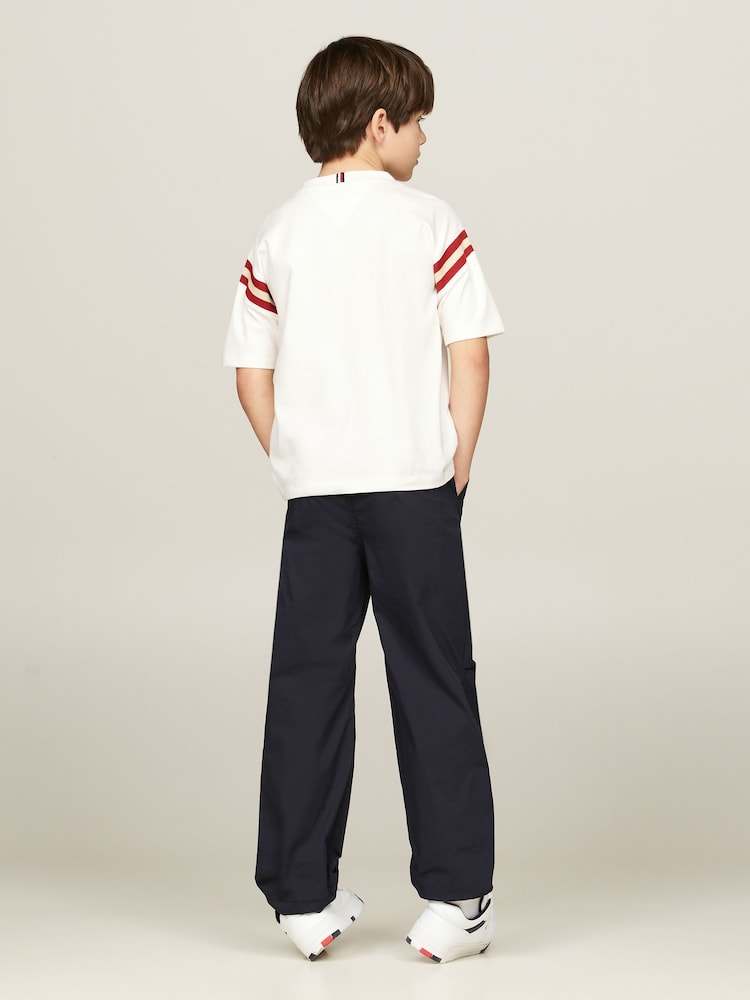 Tommy Hilfiger White Monotype Embroidered 100% Cotton T-Shirt - Image 2 of 5
