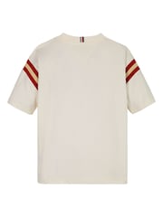 Tommy Hilfiger White Monotype Embroidered 100% Cotton T-Shirt - Image 5 of 5