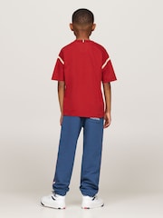 Tommy Hilfiger Red Monotype Embroidered 100% Cotton T-Shirt - Image 2 of 5