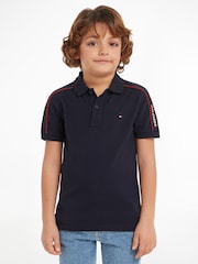Tommy Hilfiger Blue Regular Fit Monotype 100% Cotton Polo Shirt - Image 1 of 6