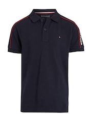 Tommy Hilfiger Blue Regular Fit Monotype 100% Cotton Polo Shirt - Image 4 of 6