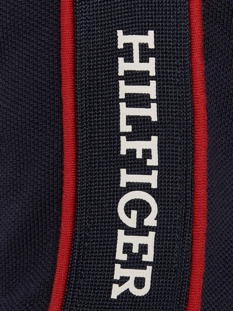 Tommy Hilfiger Blue Regular Fit Monotype 100% Cotton Polo Shirt - Image 6 of 6