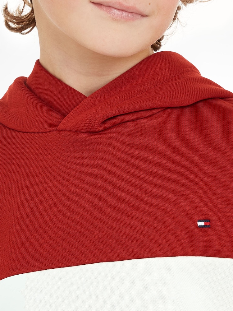Tommy Hilfiger White Colourblock Fleece Hoodie - Image 2 of 5