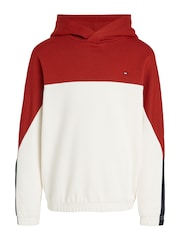 Tommy Hilfiger White Colourblock Fleece Hoodie - Image 3 of 5
