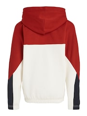 Tommy Hilfiger White Colourblock Fleece Hoodie - Image 4 of 5