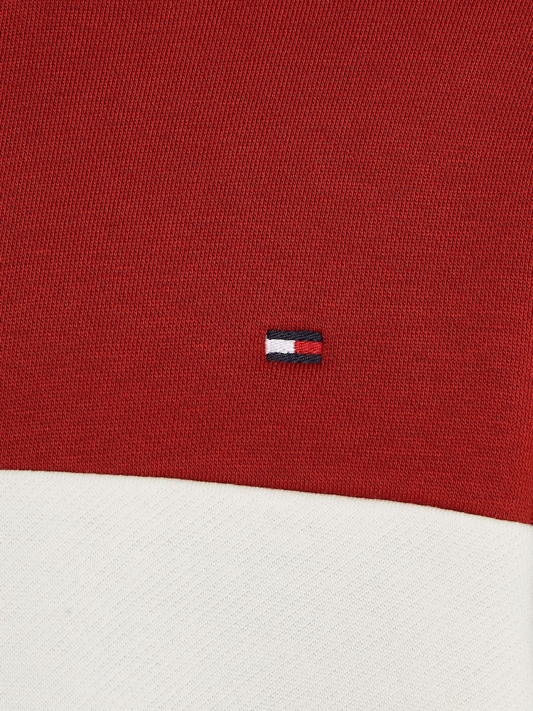 Tommy Hilfiger White Colourblock Fleece Hoodie - Image 5 of 5