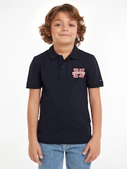 Tommy Hilfiger Blue Regular Fit Short Sleeved 100% Cotton Polo Shirt - Image 1 of 6