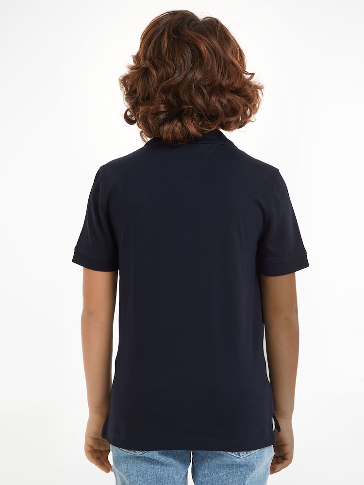 Tommy Hilfiger Blue Regular Fit Short Sleeved 100% Cotton Polo Shirt - Image 2 of 6