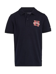Tommy Hilfiger Blue Regular Fit Short Sleeved 100% Cotton Polo Shirt - Image 4 of 6