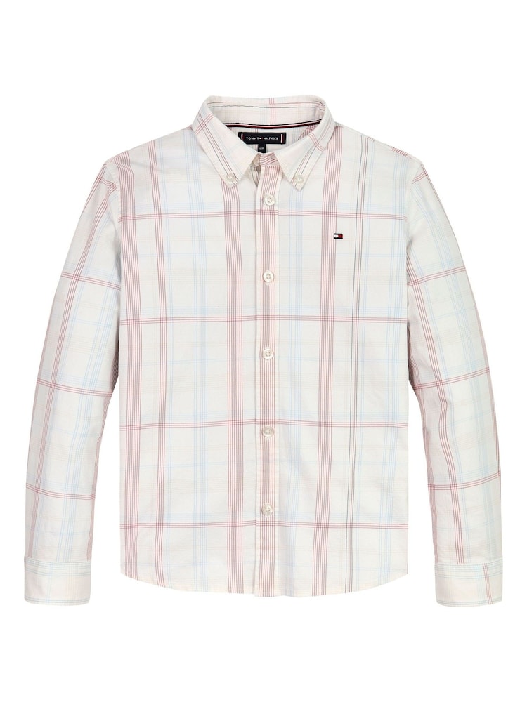 Tommy Hilfiger Red Regular Fit Checkered Shirt - Image 1 of 5 Tommy Hilfiger Red Regular Fit Checkered Shirt - Image 1 of 5