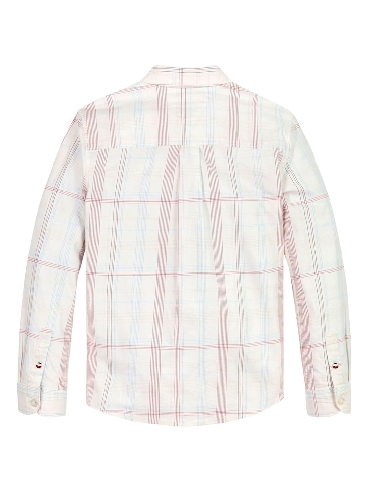 Tommy Hilfiger Red Regular Fit Checkered Shirt - Image 5 of 5 Tommy Hilfiger Red Regular Fit Checkered Shirt - Image 5 of 5