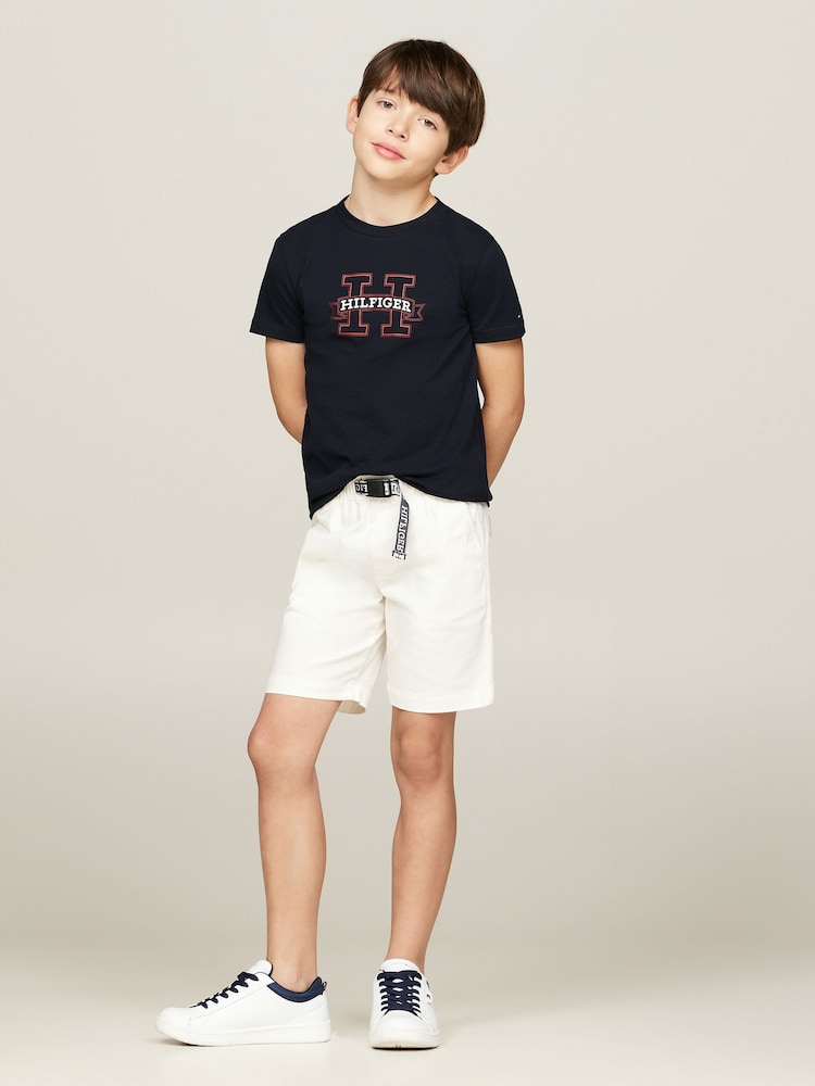 Tommy Hilfiger Blue Regular Fit Print 100% Cotton T-Shirt - Image 1 of 6 Tommy Hilfiger Blue Regular Fit Print 100% Cotton T-Shirt - Image 1 of 6