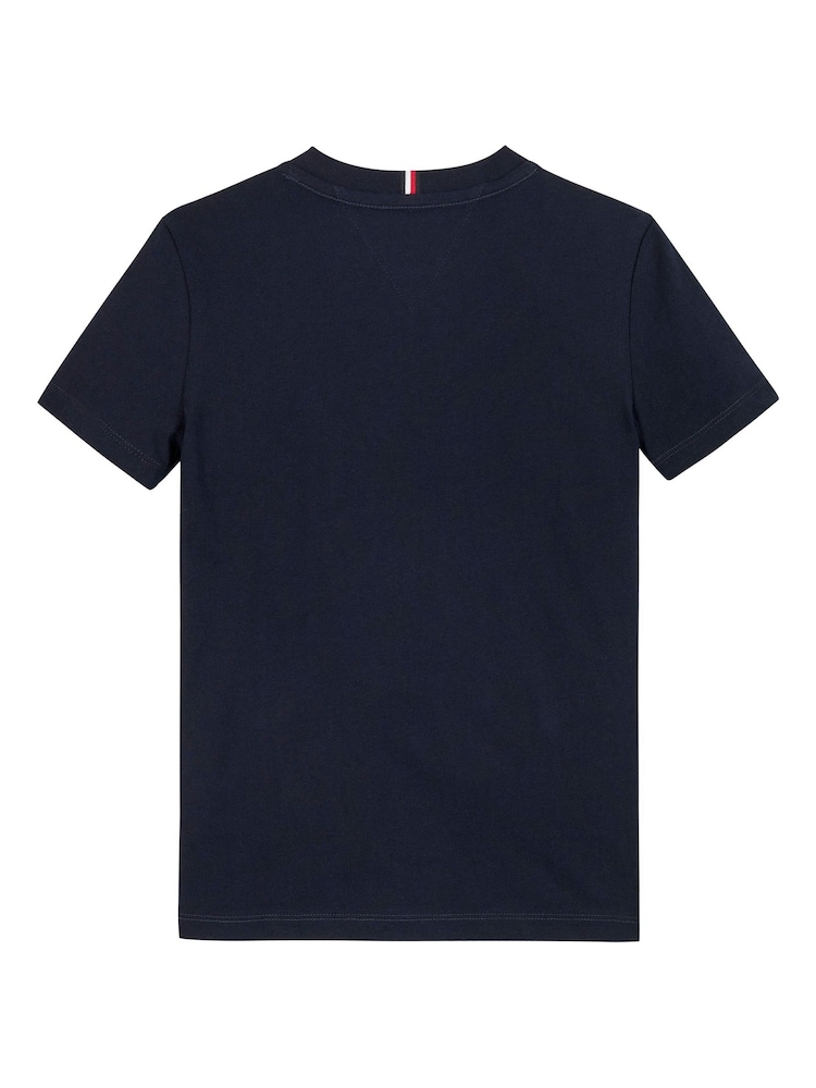 Tommy Hilfiger Blue Regular Fit Print 100% Cotton T-Shirt - Image 6 of 6 Tommy Hilfiger Blue Regular Fit Print 100% Cotton T-Shirt - Image 6 of 6