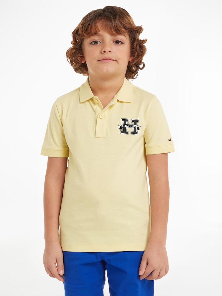 Tommy Hilfiger Yellow Regular Fit Short Sleeved 100% Cotton Polo Shirt - Image 1 of 6