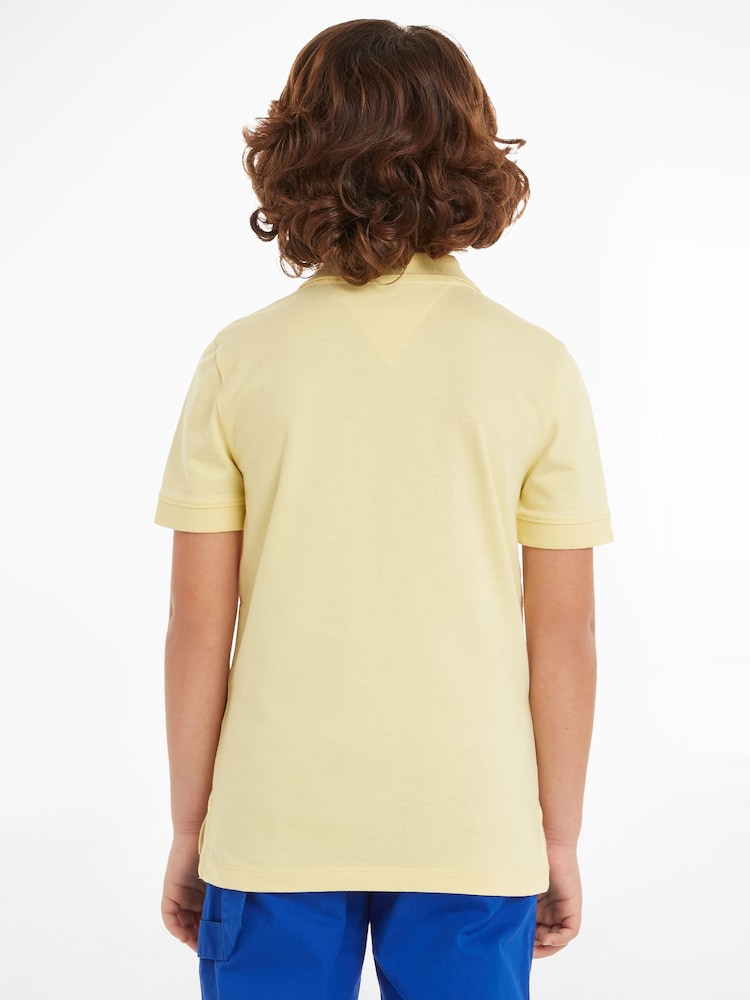 Tommy Hilfiger Yellow Regular Fit Short Sleeved 100% Cotton Polo Shirt - Image 2 of 6
